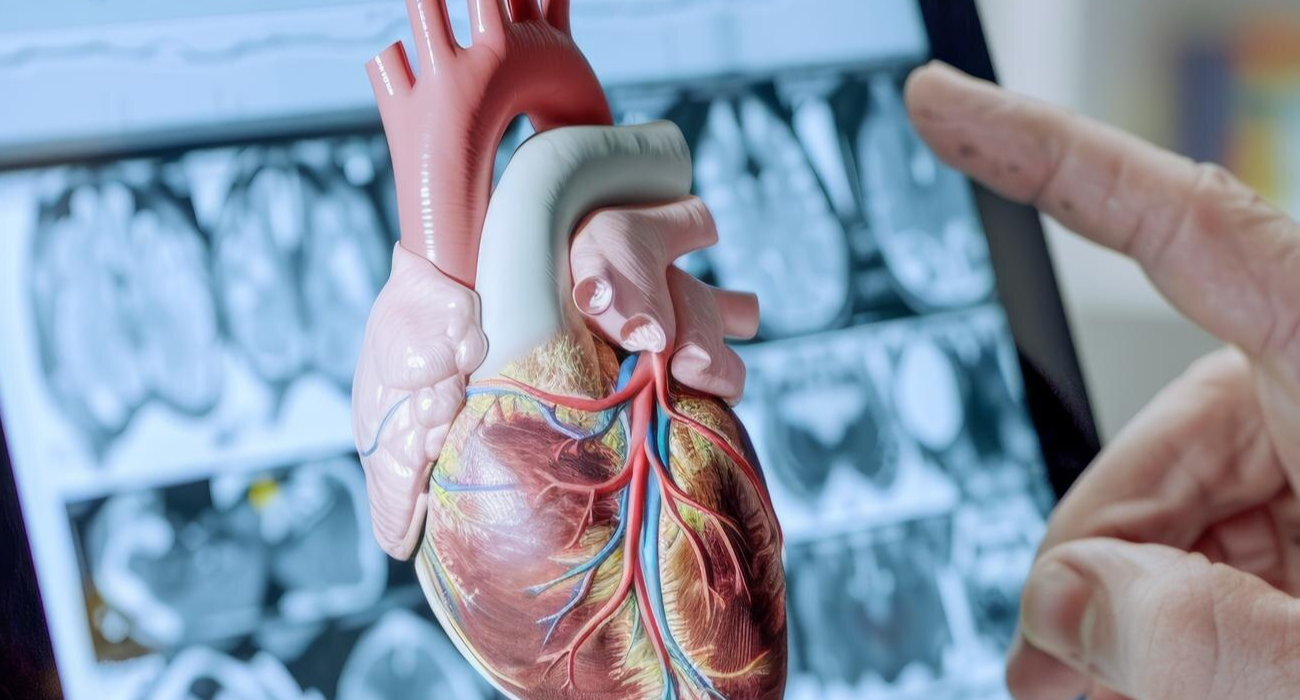 A screen displaying a high-resolution OCT (Optical Coherence Tomography) image, showing microscopic detail of an artery in Chennai.